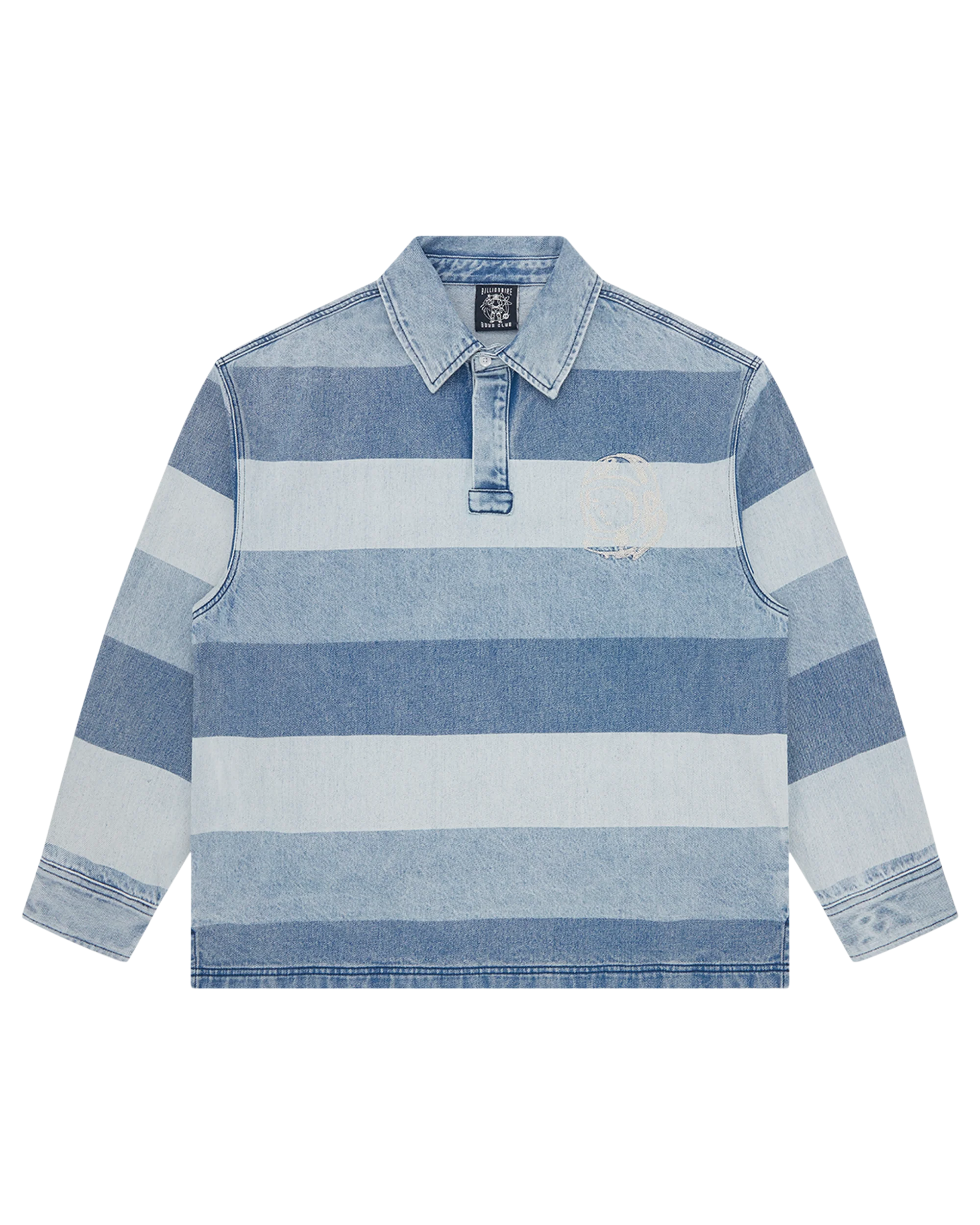 Script Denim Long Sleeve Rugby Shirt - Macdery