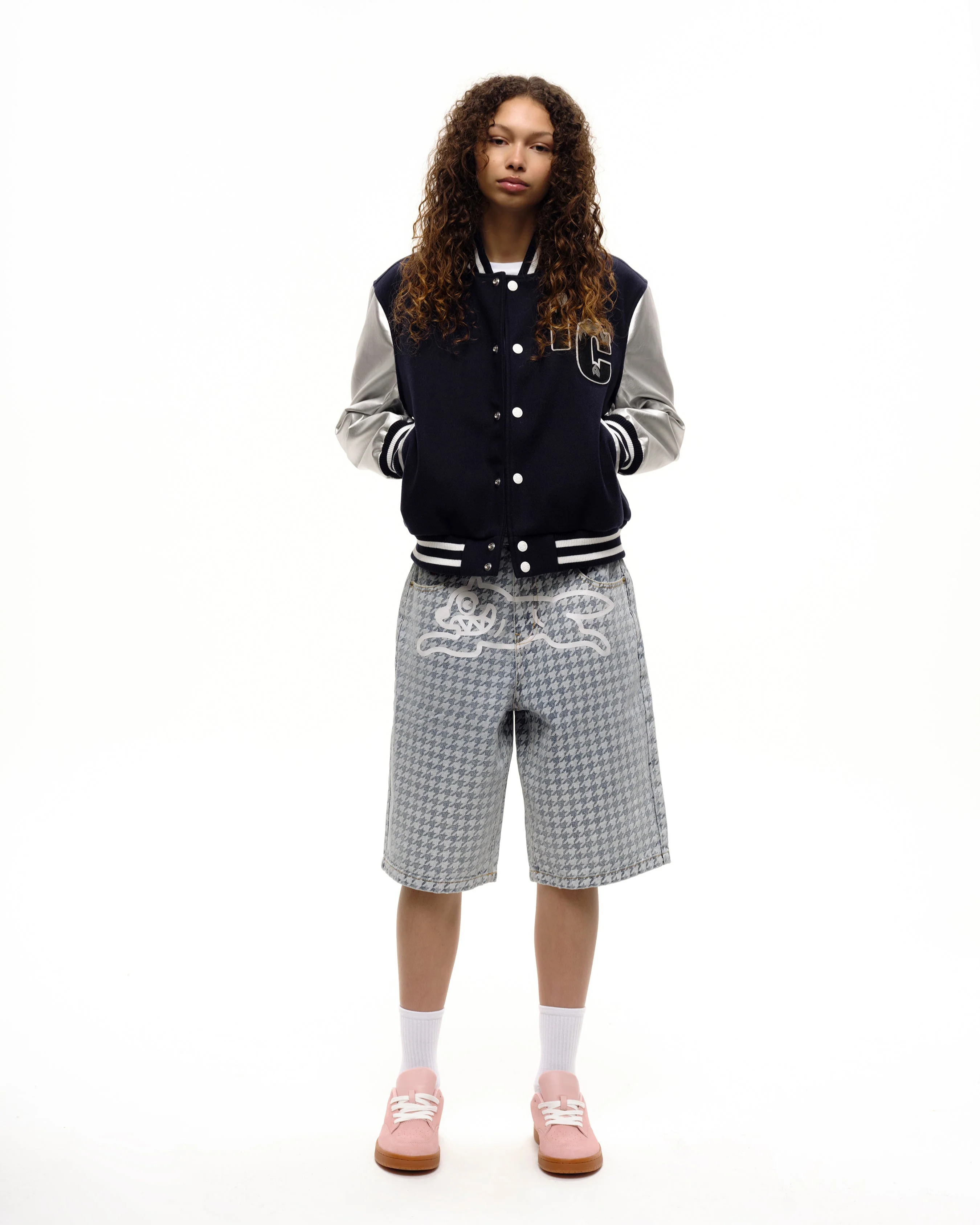 Womens Houndstooth Running Dog Shorts - Macdery